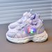 Children's Lighted Sports 2026 Spring New Velcro Mesh Breathable Soft Sole Glowing Cartoon Princess Running Shoes_vogvips.com