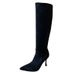 F868-1 Over-the-Knee For Women 2025 Autumn Winter New Suede Pointed Toe Stiletto High Heel Ruched Slouch Women's Boots_vogvips.com