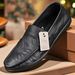 2025 Summer New Breathable Thin Genuine Leather Loafers Soft Sole Slip-On Casual Comfortable Single Layer Men's Shoes_vogvips.com