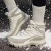 Winter Snow Boots Women High-top Outdoor Warm Solid-color Outdoor Shoes Women Anti-slip Wear-resistant Casual Ankle Boots Women_vogvips.com