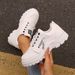 Women's Shoes Large Size 45 Women's Shoes 2025 Spring New Round Toe Lace Up Flat Casual Single Shoes Women's Running Sports Shoes_vogvips.com