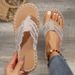 Women's Shoes Summer Flip Flops Women Fashion Flat Bottom Stitching Edge Clip Toe Beach Shoes Fisherman Sandals Women_vogvips.com