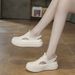 Women's Air-Cushion Platform Sneakers - Summer White Chunky Shoes (Breathable & Comfortable) - XT130_vogvips.com