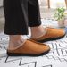 Comwarm Indoor Fur Slippers For Men Winter New Warm Slip-on Home Plush Mules Rubber Sole Non-slip Cotton Slides With_vogvips.com