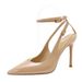 2026 New French Style Soft Patent Leather Hollow Sandals For Women, Summer Pointed Toe Elegant High Heels, Comfortable_vogvips.com