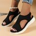 New Plus Size Women's Shoes 2025 Autumn Fish Head Casual Sleeve Fashion Sandals With Low Heels_vogvips.com