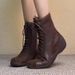 Women Boxing Boots Muxuan~ Women's Martin 2025 New Style Brown Versatile Side Zipper Platform Sole Lace-Up Boxing Boots_vogvips.com
