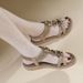 G923-2 Summer New 2025 Versatile Fashion Trend Flat For Women With Elastic Band Lightweight Comfortable Sandals_vogvips.com