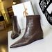 Comfortable 2 Low 6383-1 Women's Wedge Hidden Heel Back Zipper Slimming Versatile Short Boots 2026_vogvips.com