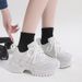 Chunky Platform Sneakers For Women With Rhinestone Detailing - Fashionable Round-Toe Casual Shoes For Everyday Wear_vogvips.com