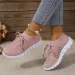 Summer Women Mesh Breathable Casual Woman Slip On Lightweight Sneakers Girl Lace Up Fashion Comfortable Walking Shoes_vogvips.com