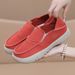 Women's Shoes Spring And Autumn Soft Sole Slip On Round Toe Shoes Comfortable Casual Breathable Wear Resistant Cloth Shoes_vogvips.com