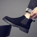 Fur Martin Boots Men's Round Head Platform Short Boots Medium Help Desert Boots Matte Leather Men_vogvips.com