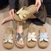 Slip-On For Skirts, Non-Slip Beach Sandals, Women's Summer Outdoor Wear 2025 New Thick-Soled Silver Sandals_vogvips.com