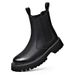 European Warm Series Autumn Winter Genuine Leather Yellow Men High Top Thick Sole Lightweight Martin Boots Casual Comfortable Elastic Slip-On_vogvips.com