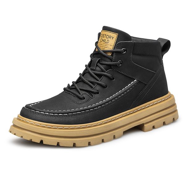 Men's Invisible Inner Heightening Shoes High-top Sports And Leisure Heightening Shoes Platform Tooling Shoes Martin Boots_vogvips.com