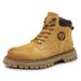 European Warm Series Martin Genuine Leather High Top British Style Ankle Autumn Work Hiking Men's Outdoor Yellow Boots_vogvips.com