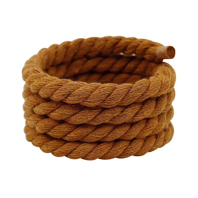 Shoelaces Gold 8mm Hand Woven Accessories Diy Three Strand Cotton Rope Color Bold Pure Cotton Twist Decoration_vogvips.com
