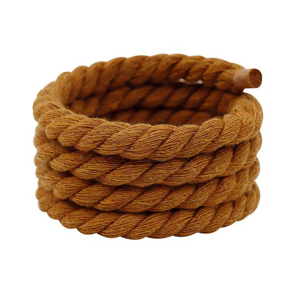 Shoelaces Gold 8mm Hand Woven Accessories Diy Three Strand Cotton Rope Color Bold Pure Cotton Twist Decoration_vogvips.com