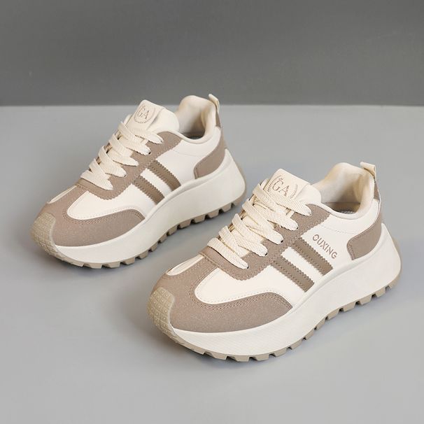 HY2515 New 2025 Spring And Autumn Women's Shoes Thick Bottom Simple Low Top Height Enhancing College Student Fashion Sneakers_vogvips.com