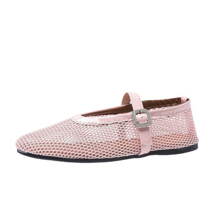 2025 Summer New Large Shoes Casual Sandals Women's Mesh Breathable One Button Flat Bottom Cool_vogvips.com