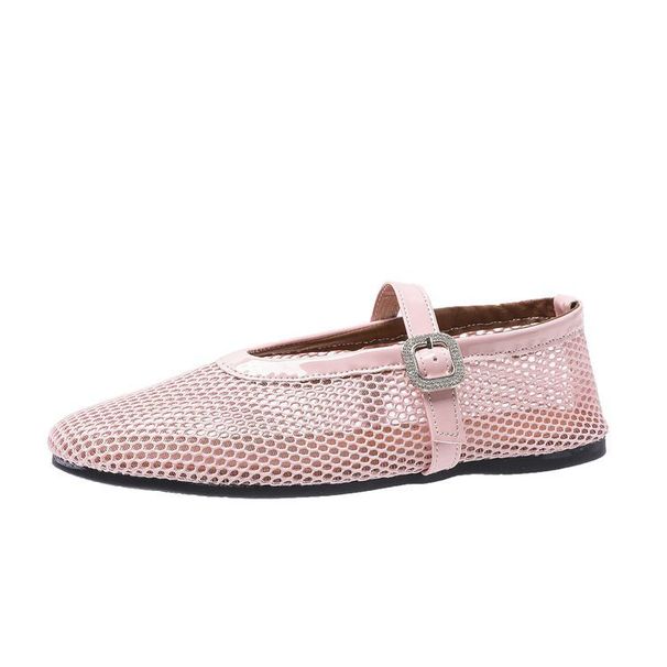 2025 Summer New Large Shoes Casual Sandals Women's Mesh Breathable One Button Flat Bottom Cool_vogvips.com