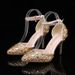 Women's Shoes autumn coffee color high heel set combination women's stiletto wedding shoes bridesmaids pointed toe ladies fashion single shoes_vogvips.com