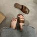 Plus Size Toe Post 2024 Summer New Korean Style Simple One-Strap For Women Beach Roman Sandals_vogvips.com