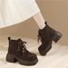 Fleece-Lined Martin Boots 2025 Autumn Winter New Casual Thick-Soled Height-Increasing Short Boots Beaded Versatile Warm Cotton Shoes Boots For Women_vogvips.com