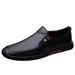 Cross-border Couple's Loafers, Slip-on Flat Driving Leather Sho, Spring Low-cut Large-size Cowhide Busins Casual_vogvips.com
