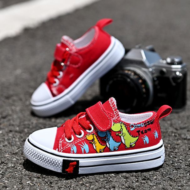 Children's Canvas Girls' Casual Cartoon Boys' Sho, 2024 Spring And Autumn New Breathable Student Single Shoe Board_vogvips.com