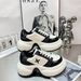 2025 Zhao Lusi Same Style Thick-Soled 8Cm Ripple Platform Cross Flower Dad Shoes Sneakers Women's Trendy_vogvips.com
