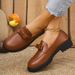 Small Leather Shoes Women's New Thick Soled Bow A Slip-on Large Size Loafers_vogvips.com