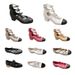 2025 Summer Style Little Fragrant Mary Jane Thick High Top Hollow Three Belt Middle Heel Color Blocked Single Leather_vogvips.com
