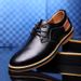 Men's Classic Oxford Leather Shoes – Business Casual & Formal Dress Shoes – Slip-Resistant Comfortable Sole – Blue & Black Options_vogvips.com