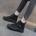 Martin Boots Women's Shoes Platform Heightening Short Boots High Top Casual Shoes Retro British Style_vogvips.com