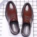 Suitable For All Seasons New Men's Brogue Formal Leather Business Casual British Korean Style Lace-up Breathable Height-increasing Wedding Shoes_vogvips.com