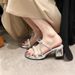 Butterfly Knot 2025 Summer French Style Chunky High Heels Round Toe Cool Silver Sandals For Women High-end Feel_vogvips.com