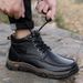 Casual Large Size Men's Leather Shoes Platform Wear-resistant Mountaineering Men's Shoes_vogvips.com