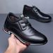 Euro Step 2025 Spring New Men's Breathable Work Sneakers Leather Casual Soft Sole Shoes_vogvips.com