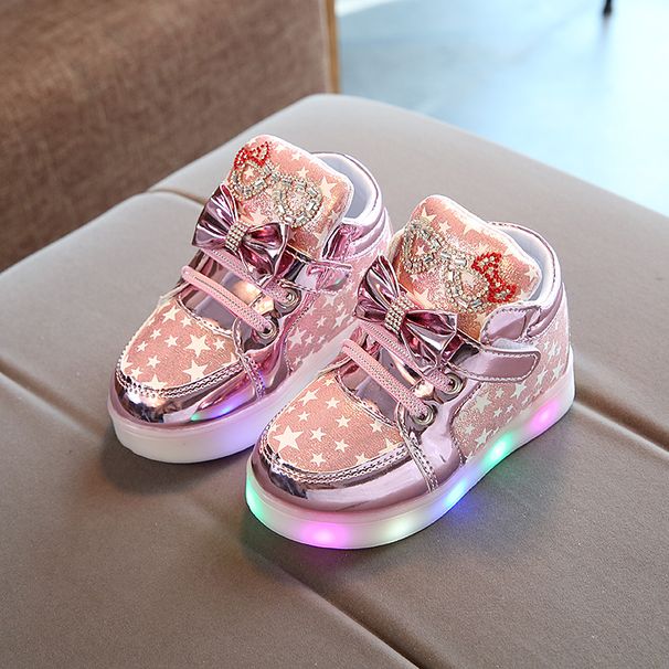 Kids' Light-Up Sneakers With Velcro Closure - Breathable PU Upper & Soft Sole For Boys And Girls - Glow In The Dark Casual Shoes For Day & Night Wear_vogvips.com