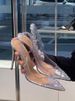 Transparent Crystal Pointed Toe Sandals For Women, Thin Heel, New Summer 2023 Style, Rhinestone Decorated, Shallow_vogvips.com
