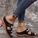 Women’s Shoes Simple And Comfortable Flower Flat Bottom Women's Fish Mouth Slippers New Foreign Trade Large Size Wedge Heel Slippers_vogvips.com