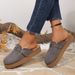 Plus Size Women's Suede Slip-On Slippers With Belt Buckle Thick Sole Platform Autumn New Style Size 43 Closed Toe_vogvips.com