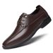 Men's Formal Casual Leather Shoes Soft Sole Soft Leather Lace-up Work Leather Shoes Wedding Banquet Rubber Sole_vogvips.com