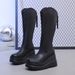 New Oversized V-neck Slim For Women, High Top With Thick Sole 8cm~10cm, Knight Boots_vogvips.com