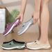 Women's Shoes Casual Shoes Breathable Bag Head Half Drag One Pedal Lazy Shoes Mesh Flying Woven Shoes Soft Sole Single Shoes_vogvips.com