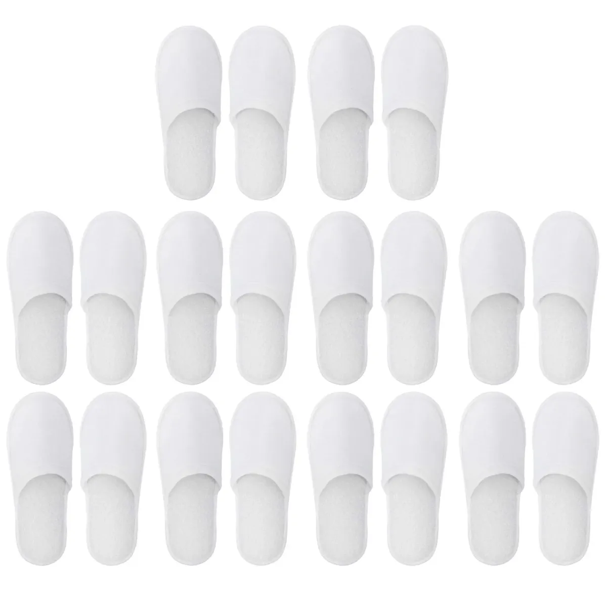 10pairs Spa Brushed Plush Closed-toe Disposable Slippers Men And Women Suitable For Families Guest Hotel Tra_vogvips.com