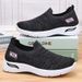 Women's Comfortable Walking Shoes - Lightweight Breathable Knit Sneakers For Casual & Travel - Soft Cushion Flat Sole Slip-On Design_vogvips.com