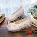 Arched Upturned Toe Hanfu Beaded Lace Up Embroidered Cloth Shoes, Women's Interior Height Increasing, Paired With_vogvips.com